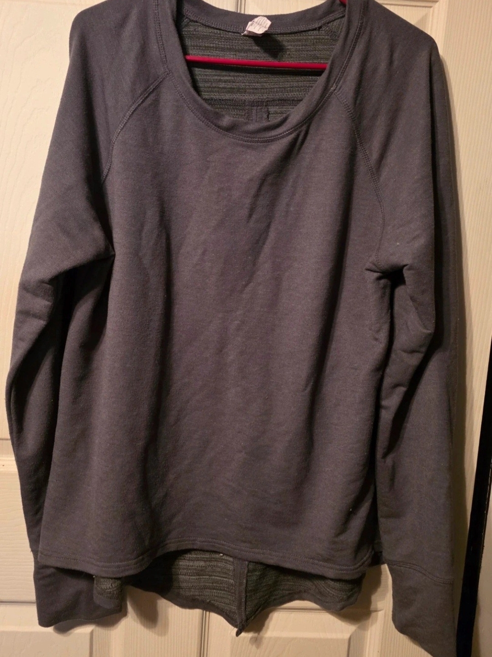 Danskin Now Grey Logo Knit Top - XL